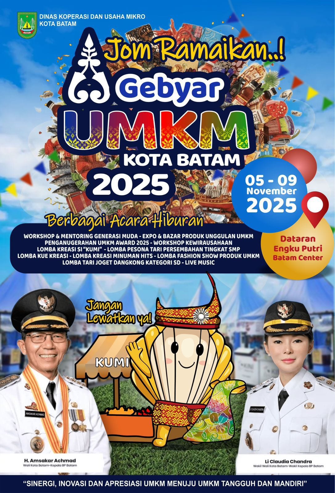 Gebyar UMKM Batam 2025 Hadir di Dataran Engku Putri: Sinergi Pelaku Usaha dan Generasi Muda Wujudkan UMKM Tangguh dan Mandiri