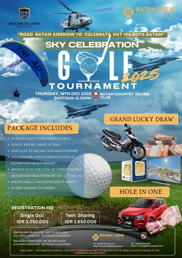 Golf dan Airshow Bersatu! Rayakan HUT Ke 196 Batam dengan Sky Celebration